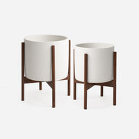 Ceramic White Wood Stand