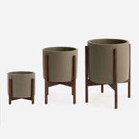 Ceramic Pebble Wood Stand