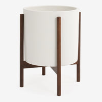 Ceramic White Wood Stand