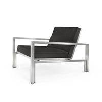 Case Study® Stainless Steel Upholstered Lounge Chair