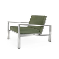 Case Study® Stainless Steel Upholstered Lounge Chair