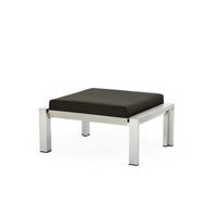 Case Study® Stainless Steel Upholstered Ottoman