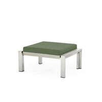 Case Study® Stainless Steel Upholstered Ottoman