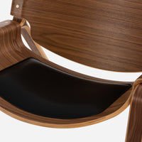 Walnut Veneer - Black Leather