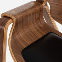 Walnut Veneer - Black Leather