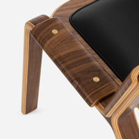 Walnut Veneer - Black Leather