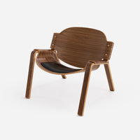 Walnut Veneer - Black Leather