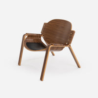 Walnut Veneer - Black Leather