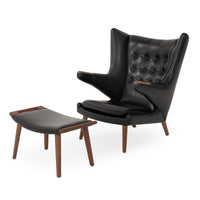 パパ ベア チェア レザー ブラック セット