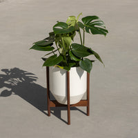 Ceramic White Wood Stand