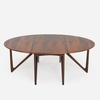 Niels Koefoed Rosewood Drop-Leaf Table & Henning Kjaernulf Rosewood Dining Chairs