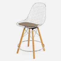 Vinyl: Classic Papyrus Dowel Counter Swivel - Maple - Chrome Wire