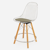 Vinyl: Classic Sage Dowel Counter Swivel - Maple - Chrome Wire