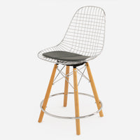 Vinyl: Classic Spruce Dowel Counter Swivel - Maple - Chrome Wire