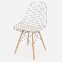 Vinyl: Classic White Dowel - Maple - Chrome Wire