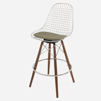 Vinyl: Classic Sage Dowel Bar Swivel - Walnut - Chrome Wire