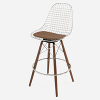 Vinyl: Classic Rodeo Dowel Bar Swivel - Walnut - Chrome Wire