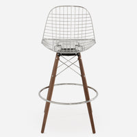 Dowel Bar Swivel - Walnut - Chrome Wire