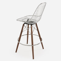 Dowel Bar Swivel - Walnut - Chrome Wire