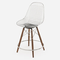 Dowel Counter Swivel - Walnut - Chrome Wire