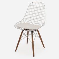 Vinyl: Classic White Dowel - Walnut - Chrome Wire