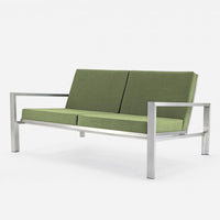 Case Study® Stainless Steel Upholstered Loveseat