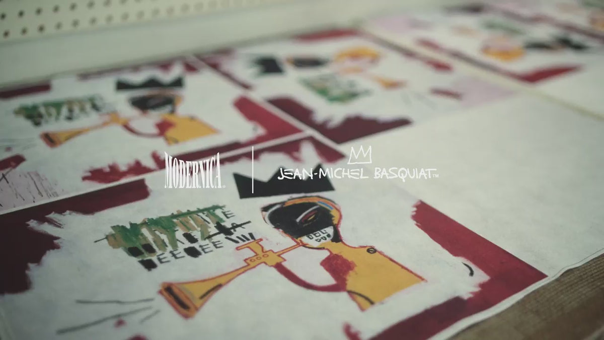 Load video: Case Study® Fiberglass Jean-Michel Basquiat Trumpet Aiko Table