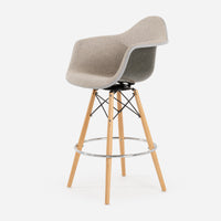 Case Study® Upholstered Armchair Dowel Swivel Bar Stool