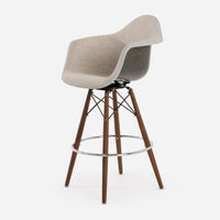 Case Study® Upholstered Armchair Dowel Swivel Bar Stool