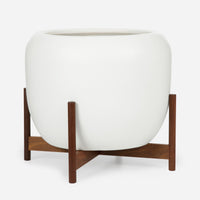 Ceramic White Wood Stand