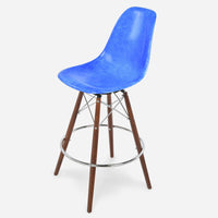 Walnut - Chrome Wire Royal Blue