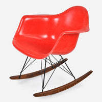 Walnut Rocker - Black Wire Red
