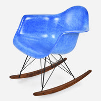 Walnut Rocker - Black Wire Royal Blue