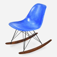 Walnut Rocker - Black Wire Royal Blue