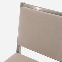Case Study® Stainless Steel Upholstered Armless Dining Chair