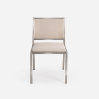 Case Study® Stainless Steel Upholstered Armless Dining Chair