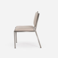 Case Study® Stainless Steel Upholstered Armless Dining Chair
