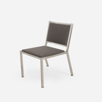 Case Study® Stainless Steel Upholstered Armless Dining Chair