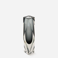 Sommerso Art Glass by Murano Smoke Grey Vase