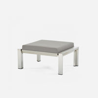 Case Study® Stainless Steel Upholstered Ottoman