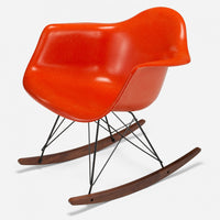Walnut Rocker - Black Wire Orange