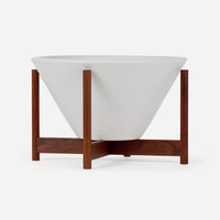 Ceramic White Wood Stand