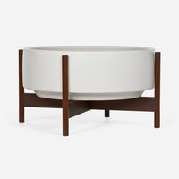 Ceramic White Wood Stand